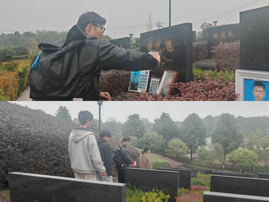 擦拭墓碑